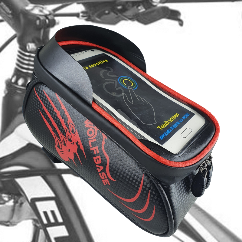 Waterproof Bike Front Bag Cycling Bicycle Phone Holder Pannier Pouch Tube Frame