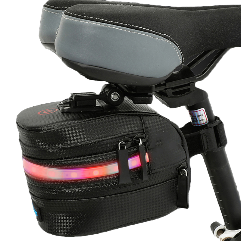 Waterproof Bike Saddle Bag With USB Rechargeable LED